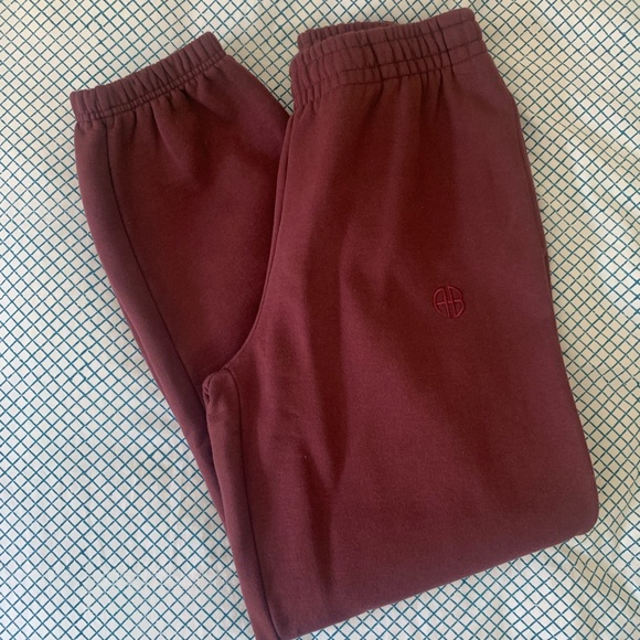 Anine Bing Karter Joggers Burgundy Size Medium NEW Women's Burgundy Sweatpants - Picture 15 of 16